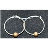 Image 1 : SILVER HOOPS STAMPED 925 WITH GOLD BEAD