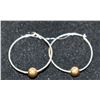 Image 1 : SILVER HOOPS STAMPED 925 WITH GOLD BEAD