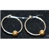 Image 1 : 925 SMALL SILVER HOOPS WITH GOLD BEAD