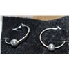 Image 1 : SMALL STAMPED 925 SILVER HOOPS WITH SILVER BEAD