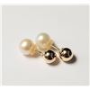 Image 2 : BZ802-5 10K  FRESH WATER PEARL 2IN1 EARRINGS