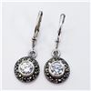 Image 1 : BZ802-21 SILVER CZ AND MARCASITE EARRINGS