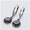 Image 2 : BZ802-21 SILVER CZ AND MARCASITE EARRINGS