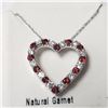 Image 1 : BZ802-7  SILVER GARNET 18" NECKLACE