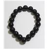 Image 1 : #274-NATURAL BLACK OBSIDAN BEAD BRACELET