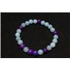 Image 1 : #349-NATURAL LARIMAR & SUGILITE BEAD BRACELET7.5"