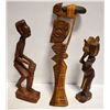 Image 1 : CARVED WOOD FIGURINES- SET OF 3