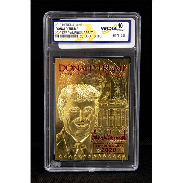 WCG GRADED 10 23 KARAT CARD DONALD TRUMP