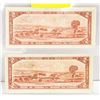 Image 2 : LOT OF 2 1954 CANADIAN 2 DOLLAR BILLS