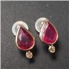 Image 2 : BZ802-32 14K  RUBY(2.9CT) DIAMOND(0.1CT) EARRINGS