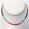 Image 1 : JS212-44 10K SAPPHIRES, RUBIES & EMERALDS NECKLACE