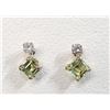 Image 1 : JS212-17 10K PERIDOT DIAMOND EARRINGS