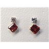Image 1 : JS212-49 10K GARNET DIAMOND EARRINGS