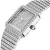 Image 1 : NEW LADIES SQUARE SHAPED SILVER TONE CRYSTAL WATCH