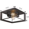 Image 2 : NEW IN BOX 2 LIGHT BLACK FRAME CEILING FIXTURE