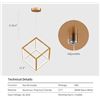 Image 2 : NEW LENIURE GOLD CUBIC LED LIGHT PENDANT FIXTURE