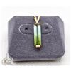 Image 1 : 14K YELLOW GOLD TOURMALINE PENDANT