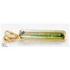 Image 2 : 14K YELLOW GOLD TOURMALINE PENDANT