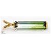 Image 3 : 14K YELLOW GOLD TOURMALINE PENDANT