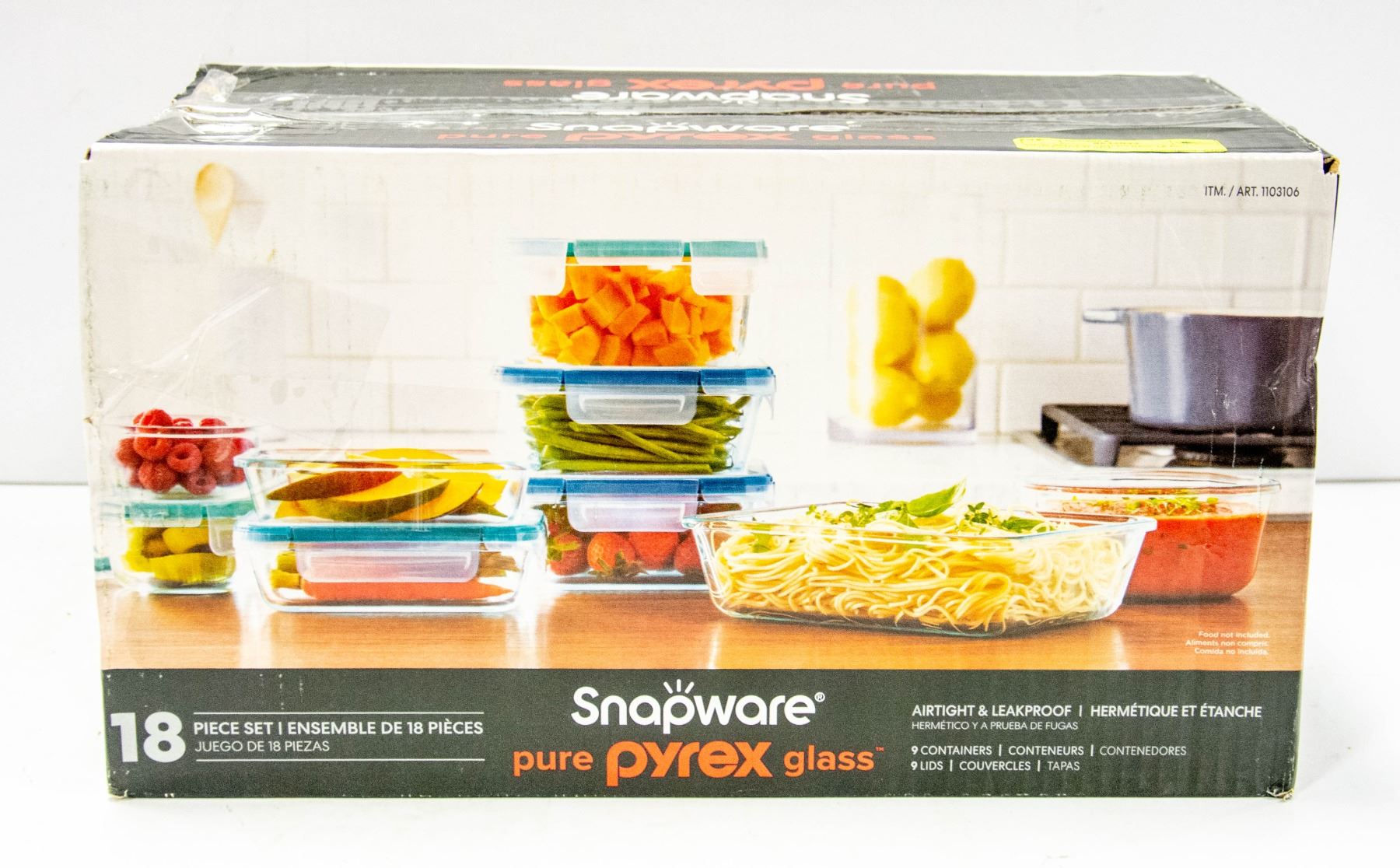 NEW GLASS SNAPWARE PYREX 18 PC CONTAINER SET
