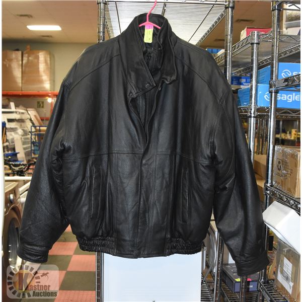 PELLE CUIR LEATHER JACKET MENS SIZE LARGE