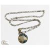 Image 1 : 925 ITALY SILVER CHAIN W SILVER INLAID PENDANT