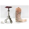 Image 1 : COWBOY BOOT DECOR PIECE W/ CANDLE HOLDER