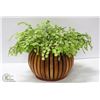 Image 1 : ARTIFICIAL PLANT IN ROUND WOODEN POT 17" TALL