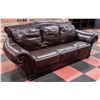Image 1 : QUALITY DARK BROWN LEATHER NAILHEAD SOFA