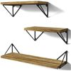 Image 1 : SET OF 3 FLOATING WALL SHELVES WITH TRIANGLE PRISM