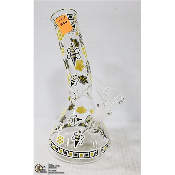 8" HANDMADE GLASS WATER BONGS - BUMBLEBEE DESIGN