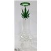 Image 1 : 8" HANDMADE GLASS WATER BONGS - POT LEAF DESIGN