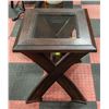 Image 2 : WOODEN SIDE TABLE GLASS INSERT