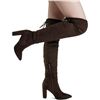 Image 1 : DREAM PAIRS WOMEN'S CHUNKY HEEL KNEE HIGH WINTER