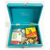 Image 1 : TURQUOIS WOOD BOX WITH ESTATE COLLECTIBLE