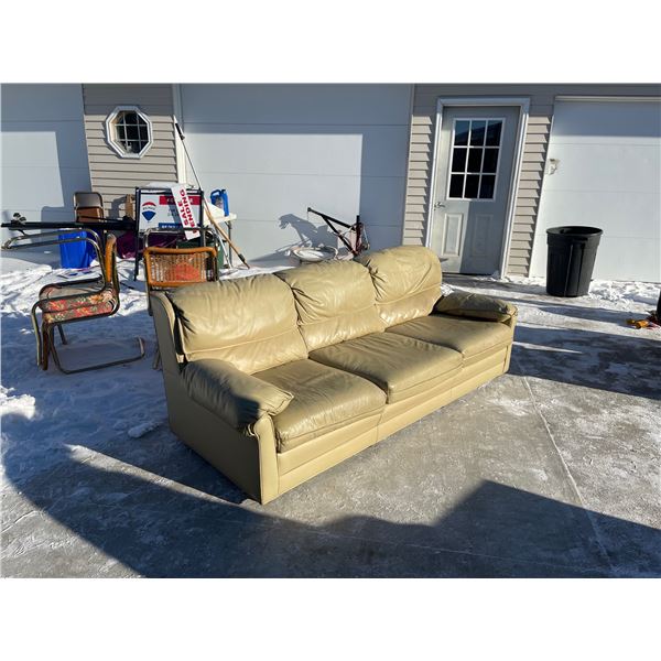 BEIGE LEATHER SOFA
