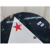 Image 2 : Vintage - Early 2 Sided Porc North Star  Sign w Green Stars- 30"RD