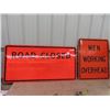 Image 1 : 2 Metal Construction Signs 1) Road CLosed Sign 24" x 27" & 1) Men Working Overhead 24" x 29"