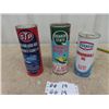 Image 1 : 3 Snowmobile Oil cans- Texaco - Quaker State- STP