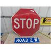 Image 1 : Metal Stop SIgn 30" Round & Metal Country Rd Sign 6"x24"