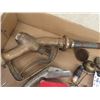 Image 2 : Buckeye Brass Fuel Nozzle, Oil Squirt Can, Esso Cap, Vintage Spark Plugs