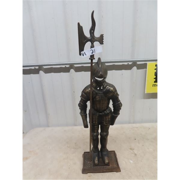 Cast Knight Statue - Good for Fireplace Decor 29.5" tall