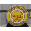 Image 1 : (OV)Metal Embossed Shell Motor Oil SIgn 24" Round. Modern Mint