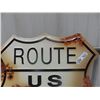 Image 2 : (ov)Metal Embossed Route 66 Shield Sign 24"x24"