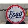 Image 1 : (ov)Metal Embossed Esso Sign 24" Round Modern Mint