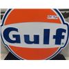 Image 2 : (ov)Metal Embossed Gulf Sign 24" Round Modern Mint