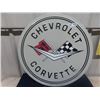 Image 1 : (ov) Metal Embossed Chev/Corvette 24" Sign Modern Mint