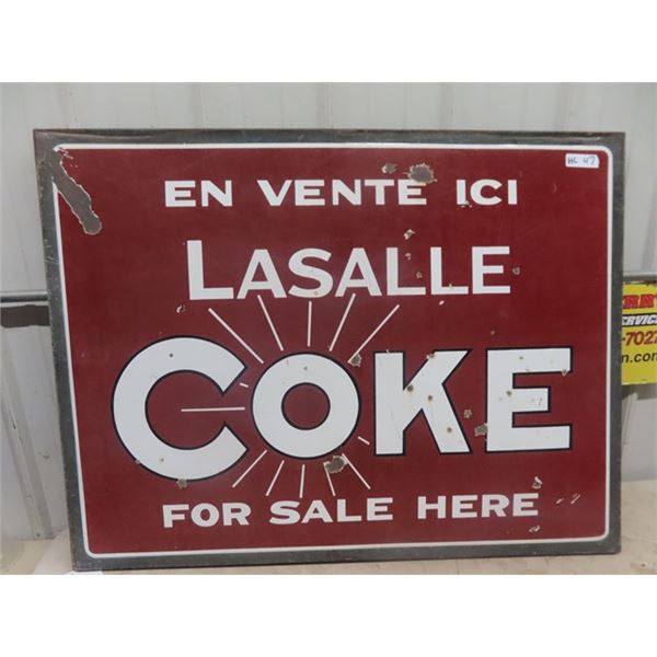 Vintage Porc. Lasalle Coke 32"x42"