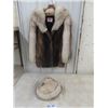 Image 1 : Yaegers Muskrat Fur Coat & Hat Size Small/Med