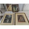 Image 1 : 4 Framed Pictures, Antique Eurpean, Art #8183, Dickens Pheasant Night, JW Gozzard, North Shop Welsh,